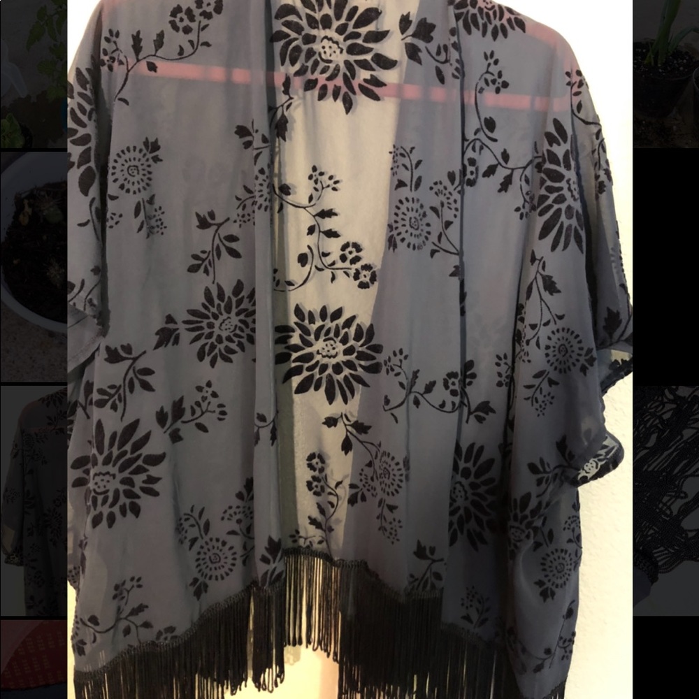 Sheer navy blue throw/cardigan